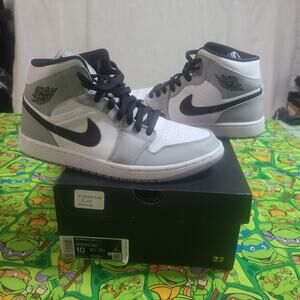 Size 10 - Jordan 1 Mid Light Smoke Grey Good Shape